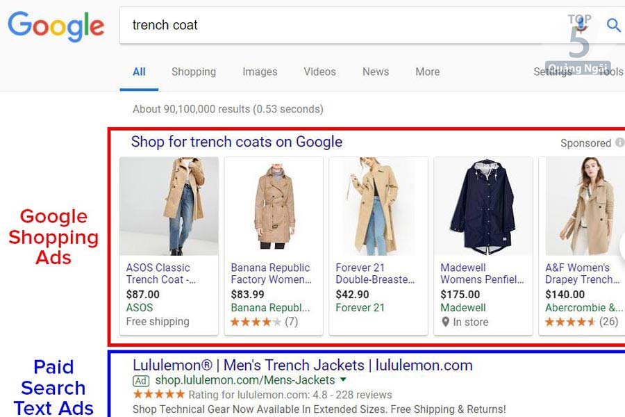 Mẫu quảng cáo google shopping