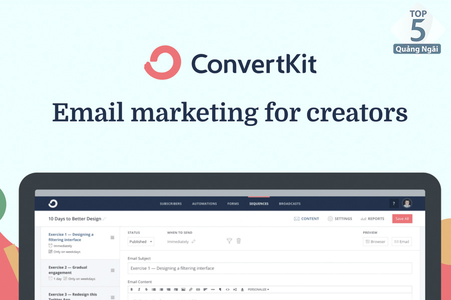 ConvertKit tạo được nhiều form đăng ký giúp bạn theo dõi chuyển đổi tốt hơn