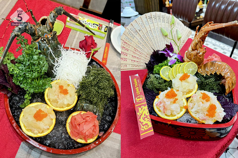 Sashimi tôm hùm là món ăn khá được yêu thích tại Long Thành Restaurant