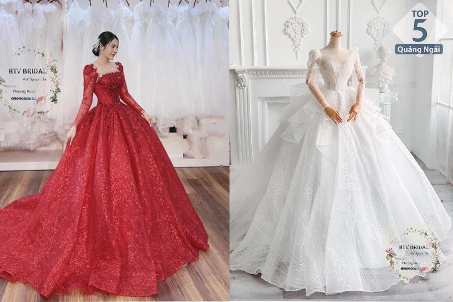 Tất cả những mẫu váy cưới tại HTV Wedding đều có thể che đi khuyết điểm và tôn lên vóc dáng cô dâu.