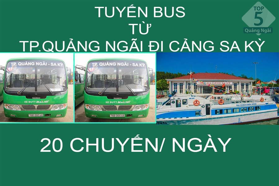 Lịch trình tuyến xe buýt Sa Kỳ Quảng Ngãi mới nhất 2022