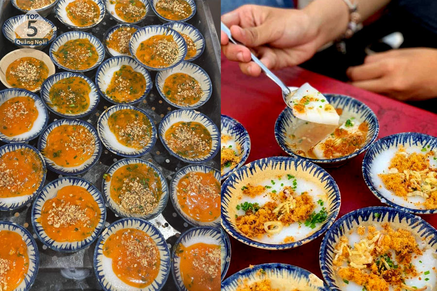 Bánh bèo nóng - món ăn truyền thống khá phổ biến tại Quảng Ngãi 