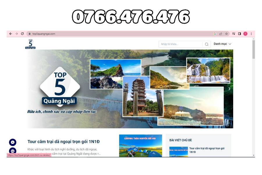 Liên hệ với Top 5 Quảng Ngãi qua website hoặc số điện thoại: 0766. 476. 476