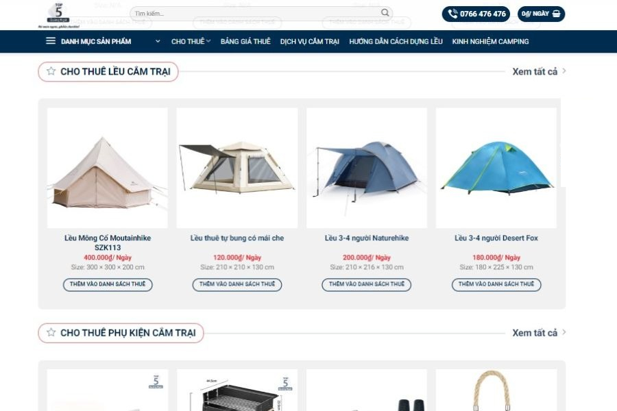 Top 5 Quảng Ngãi là đơn vị bán đồ camping tại Quảng Ngãi uy tín và chất lượng