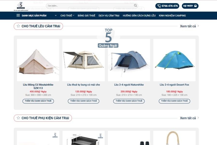 Bán đồ camping tại Quảng Ngãi chất lượng giá tốt