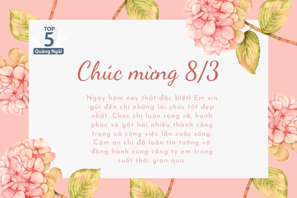 Lời chúc 8/3 hay và ý nghĩa dành cho khách hàng