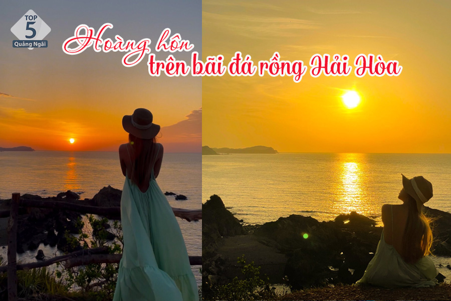 Bãi đá rồng là nơi ngắm nhìn hoàng hôn tuyệt đẹp tại biển Hải Hòa