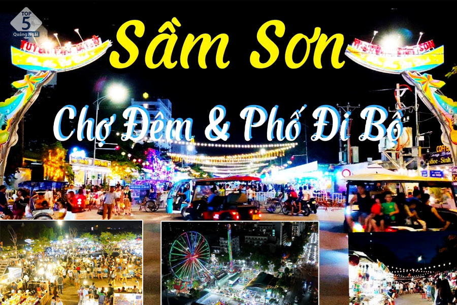 Chợ đêm Sầm Sơn thu hút đông đảo du khách bởi quy mô lớn cùng đa dạng khu vui chơi giải trí 