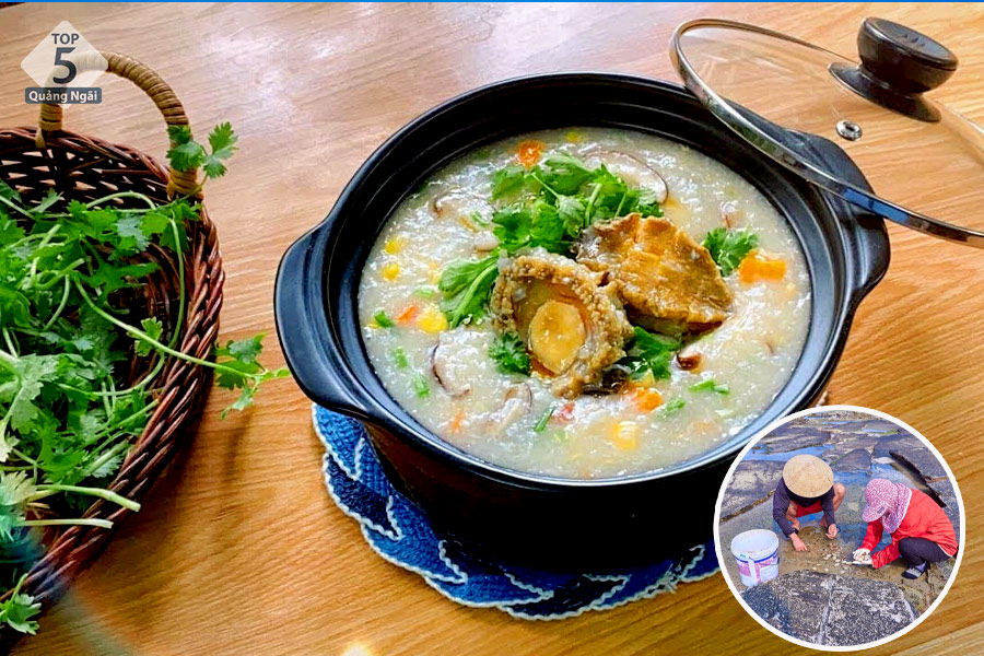 Cháo bào ngư toàn tính là món ăn được yêu thích tại đảo Bạch Long Vĩ