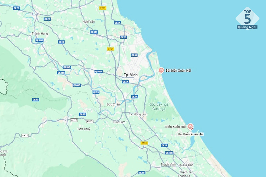 Bạn có thể di chuyển đến biển Xuân Hải theo sự chỉ dẫn của Google Maps Bạn có thể di chuyển đến biển Xuân Hải theo sự chỉ dẫn của Google Maps