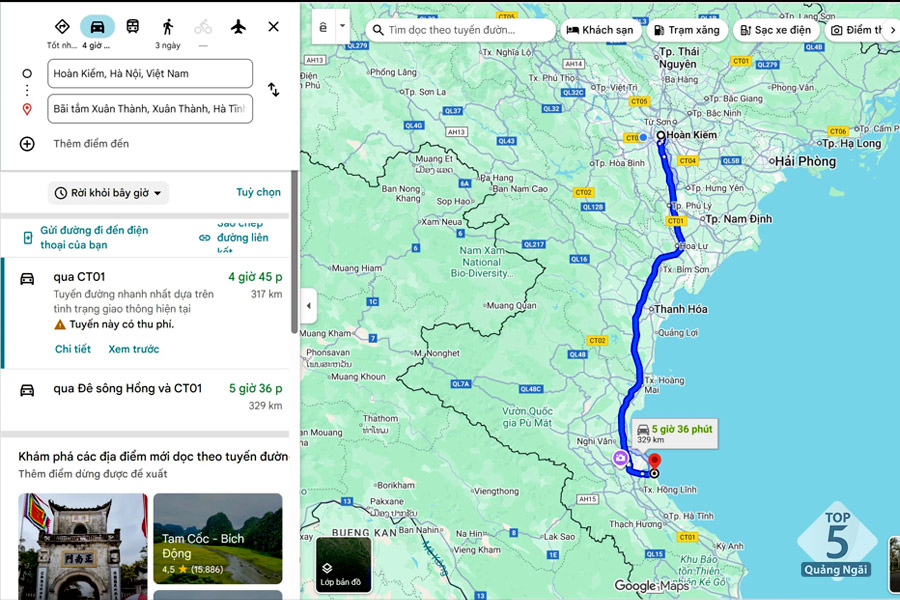 Nếu không rành đường bạn có thể di chuyển theo sự hướng dẫn của Google maps Nếu không rành đường bạn có thể di chuyển theo sự hướng dẫn của Google maps