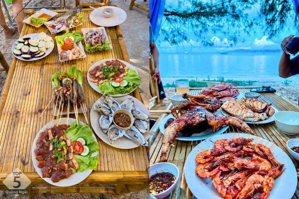 Thưởng thức hải sản nướng thơm ngon ngay trên bãi cát Thưởng thức hải sản nướng thơm ngon ngay trên bãi cát