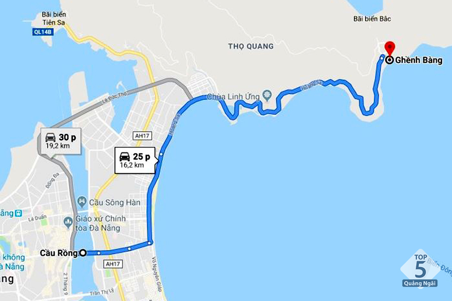 Đường đi đến Ghềnh Bàng Đà Nẵng theo cung đường biển Đường đi đến Ghềnh Bàng Đà Nẵng theo cung đường biển